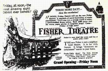 Fisher Theatre - Old Ad From John Lauter
